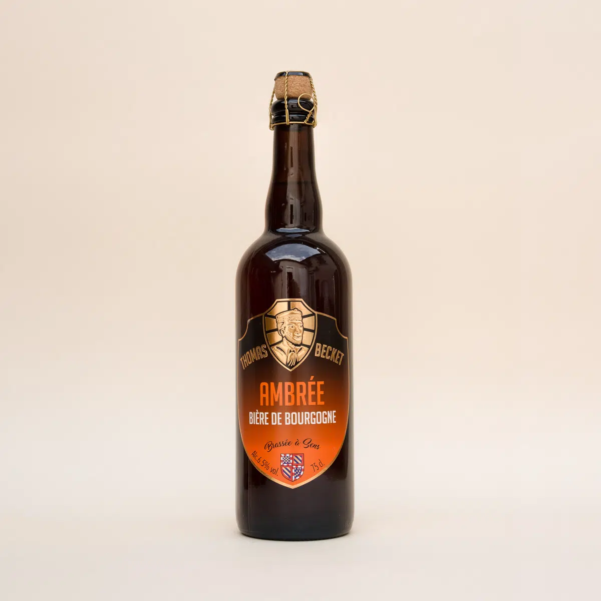 Grande bouteille de bière Ambrée de Bourgogne Thomas Becket