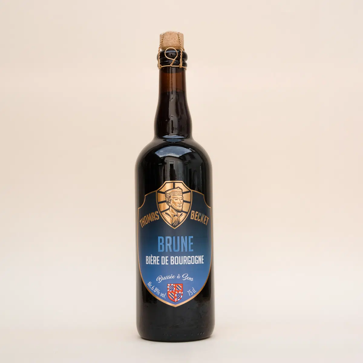 Grande bouteille de bière brune de Bourgogne Thomas Becket