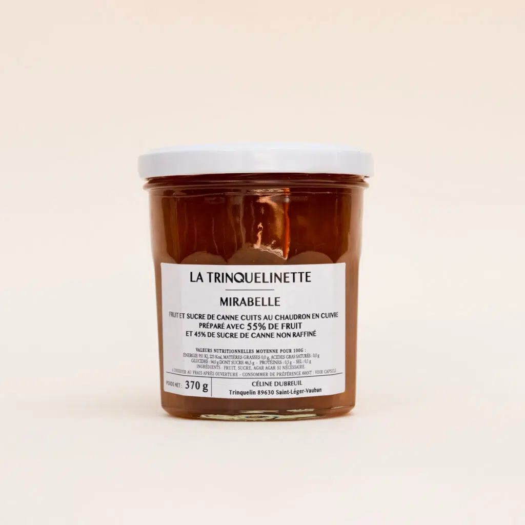 confiture-mirabelle-la-trinquelinette Pot de confiture artisanale de Mirabelle de La Trinquelinette