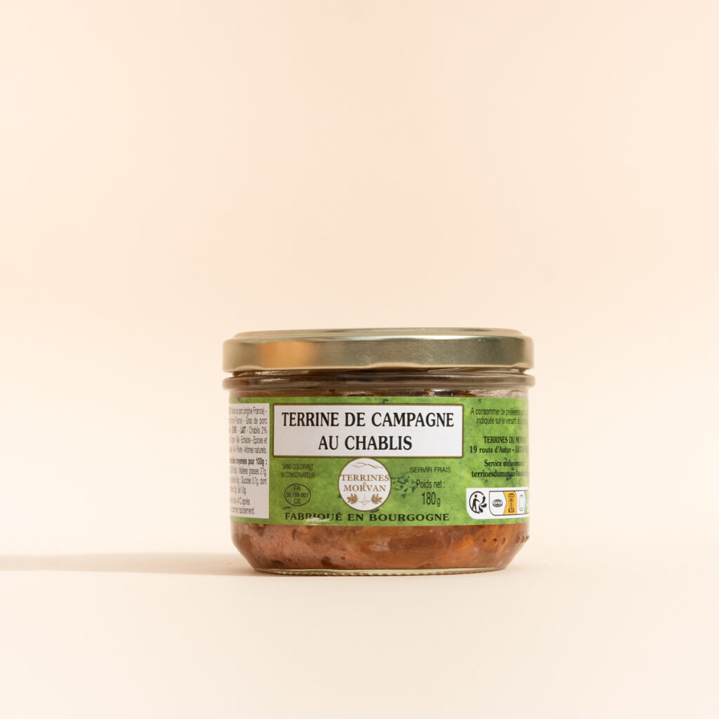Terrine de campagne au Chablis fabriquée par les Terrines du Morvan