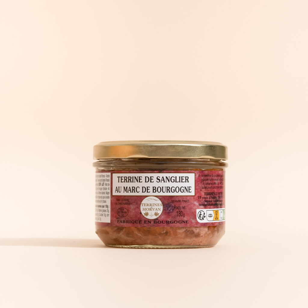 Terrine de sanglier au marc de Bourgogne fabriquée par les Terrines du Morvan